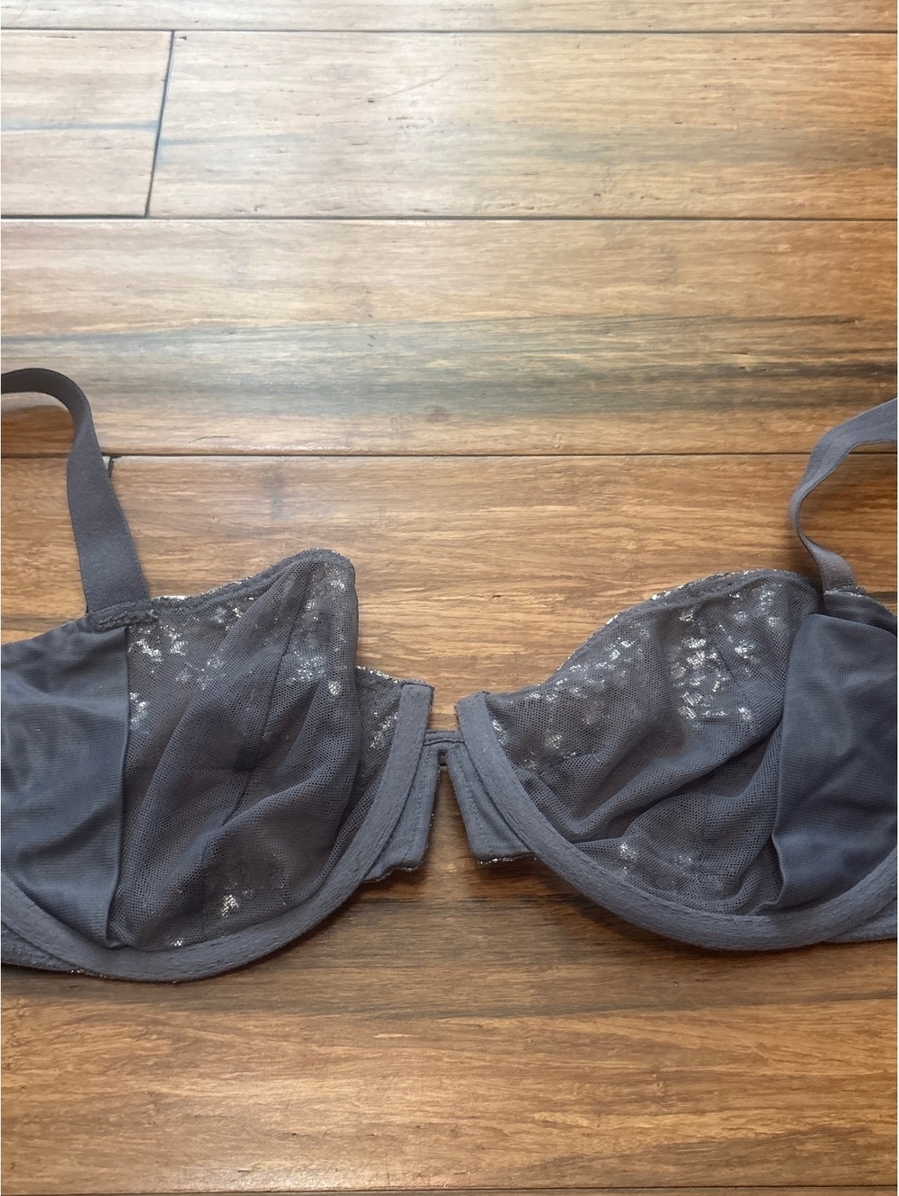 Victoria’s Secret Very Sexy Unlined Demi Gray Lace Mesh 34DD Bra - Picture 6 of 8
